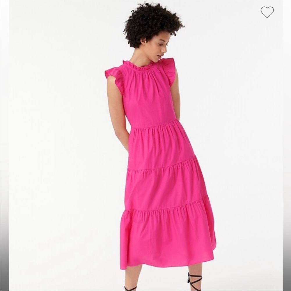J.Crew Tiered Ruffle-Sleeve Cotton Dress